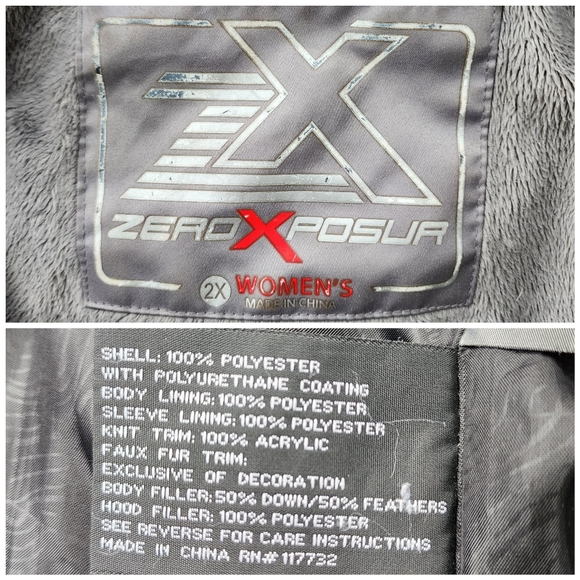 Zero Xposur Silver Faux Fur Trim Hood Down Utility Quilted Puffer Coat - Picture 14 of 16